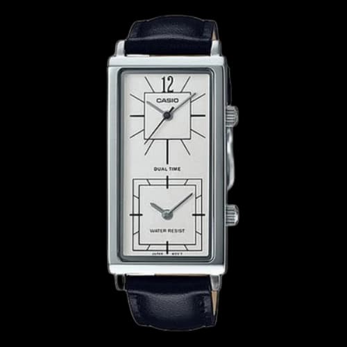 CASIO Enticer Series Quartz Watch Leather Strap Stainless Steel Case 3 0 Meter Waterproof