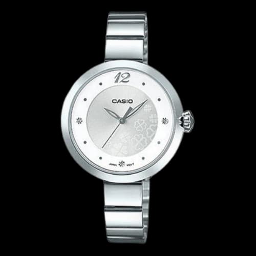 CASIO Waterproof Silvery Dial Stainless Steel Strap Analog