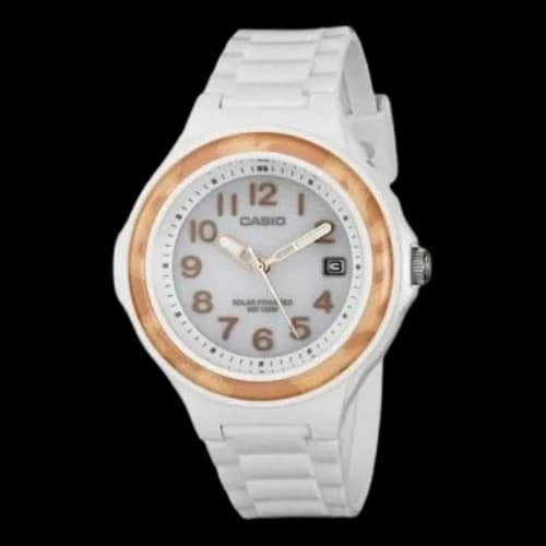 CASIO Minimalistic Fashion Mineral Glass Solar Energy Movement Unisex Watch Solar Powered Unisex Mens White Analog