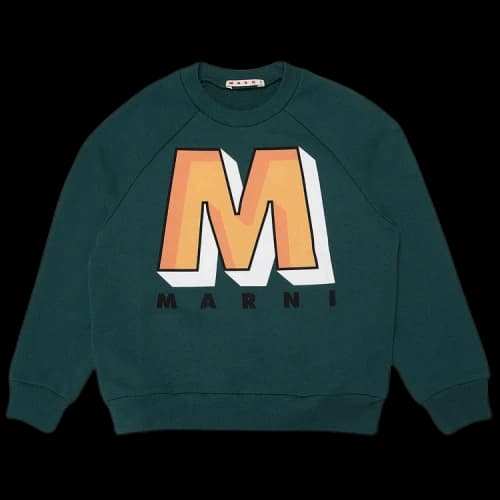 Marni Kids M Logo Sweatshirt 'Green'