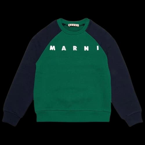 Marni Kids Logo Printed Sweater 'Green'