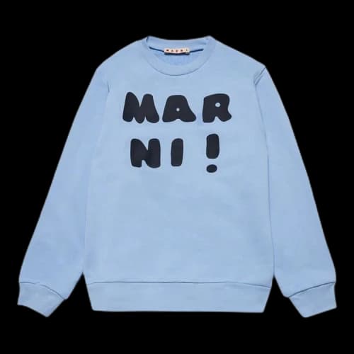 Marni Kids Logo Printed Sweater 'Light Blue'