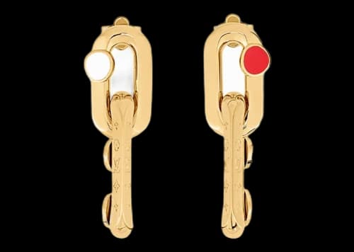 Louis Vuitton x Yayoi Kusama LV Edge Painted Dots Earrings Gold