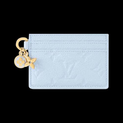 Louis Vuitton LV Charms Card Holder 'Azure Blue Monogram Embossed Empreinte Cowhide Leather'
