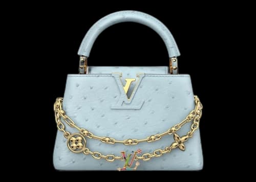Louis Vuitton x Takashi Murakami Capucines Ostrich Baby Blue