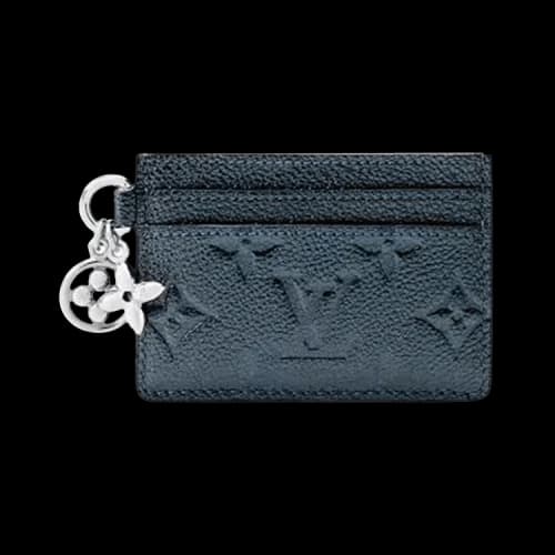 Louis Vuitton LV Charms Card Holder 'Shimmery Ink Monogram Embossed Empreinte Cowhide Leather'