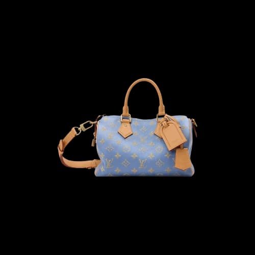 Louis Vuitton Speedy P9 Bandoulière 25 'Golden Silk Blue Calfskin Leather'