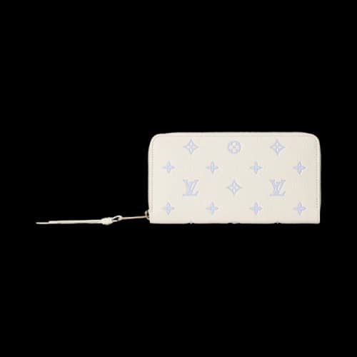 Louis Vuitton Zippy Wallet 'Monogram Milky White/Blue Embossed Empreinte Cowhide Leather'