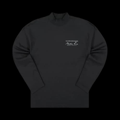 Martine Rose Funnel Neck Logo T-Shirt 'Black'