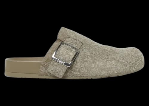 LOEWE Ease Buckle Mule Brushed Khaki Suede