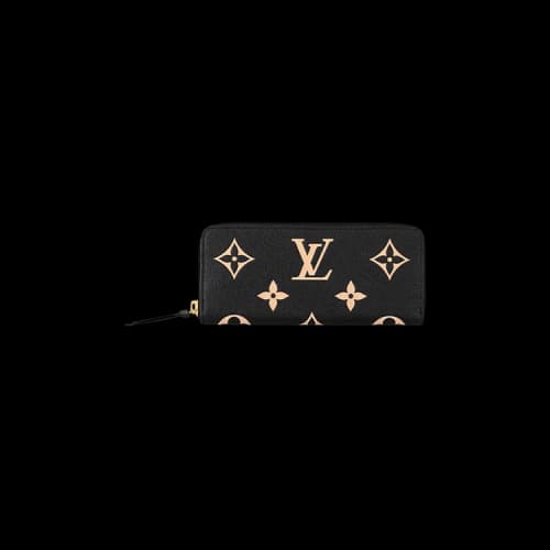 Louis Vuitton Clémence Wallet 'Black/Beige Monogram Embossed Empreinte Cowhide Leather'