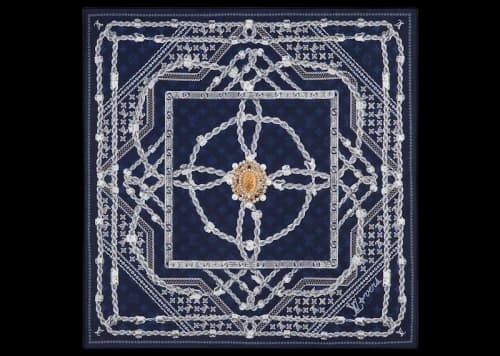 Louis Vuitton LV Dynasty Silk Bandana Navy