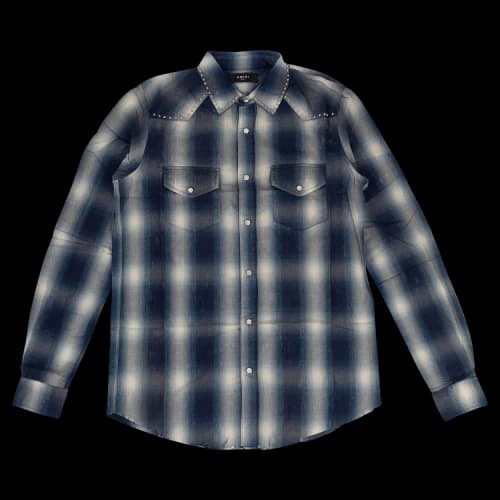 Amiri Western Plaid Button Down Shirt 'Blue'