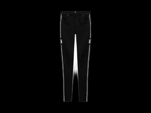 AMIRI Striped Logo-Print Jeans Black/White