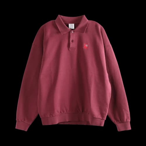 Vetements Distressed Polo Logo Sweatshirt 'Bordeaux'