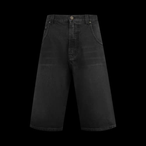 Vetements Applique Biker Cross Hip-Hop Denim Shorts 'Washed Black'