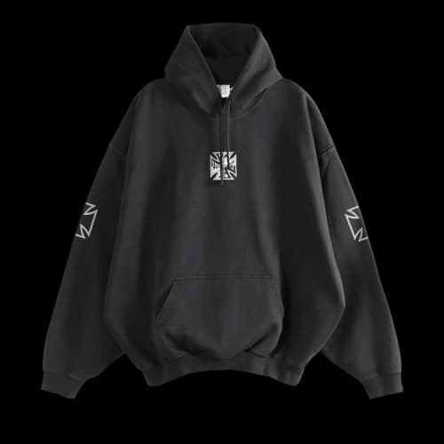 Vetements Triple Biker Cross Logo Hoodie 'Black'