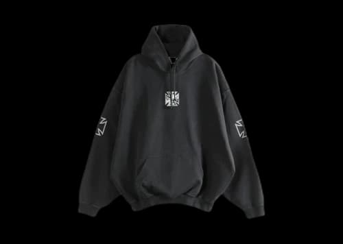 Vetements Tripple Biker Cross Logo Hoodie Black