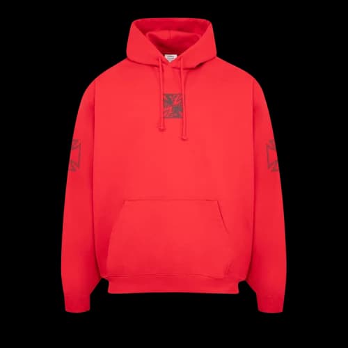 Vetements Triple Biker Cross Logo Hoodie 'Red'