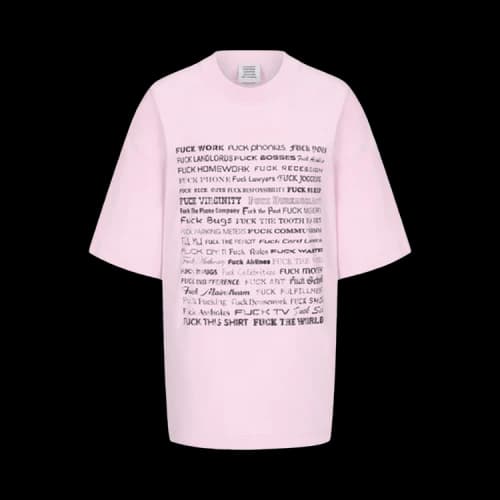 Vetements Fuck Everything T-Shirt 'Pink'