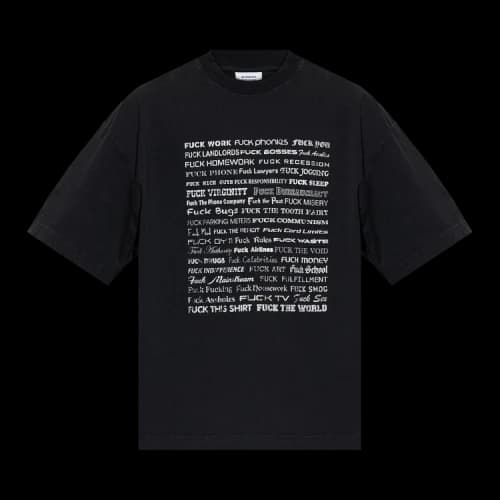 Vetements Fuck Everything T-Shirt 'Washed Out Black'