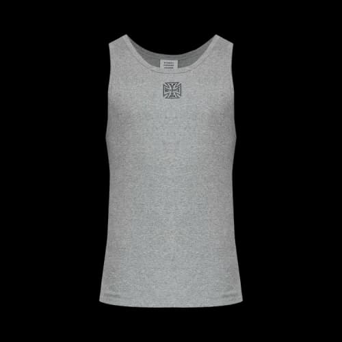 Vetements Biker Cross Logo Tank Top 'Grey Melange'