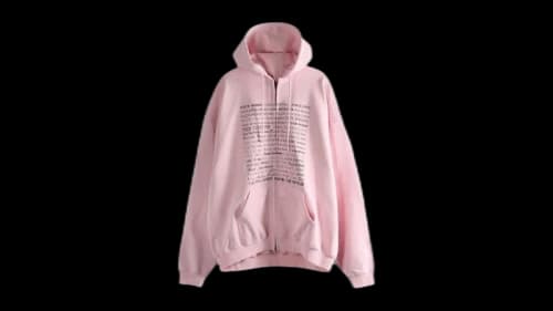 Vetements Fuck Everything Zip-Up Hoodie Washed Out Pink