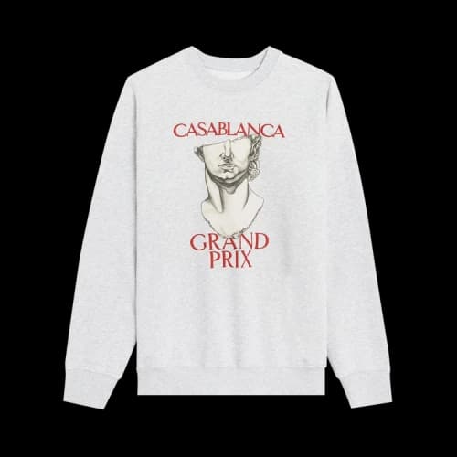 Casablanca Grand Prix Print And Embroidered Sweatshirt 'Grey Marl'