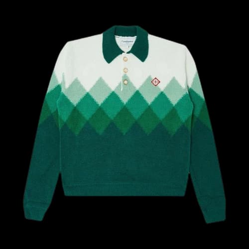 Casablanca Degrade Boucle Polo 'Green'
