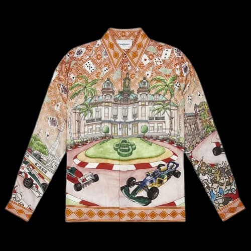 Casablanca Printed Silk Twill Shirt 'King Of Cards'
