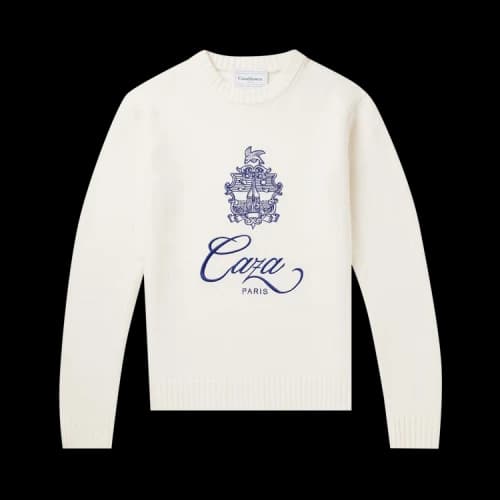Casablanca Embleme De Caza Intarsia Jumper 'White/Blue'