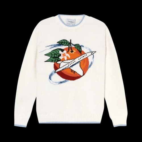 Casablanca Orbite Autour De L'Orange Intarsia Jumper 'Off White'