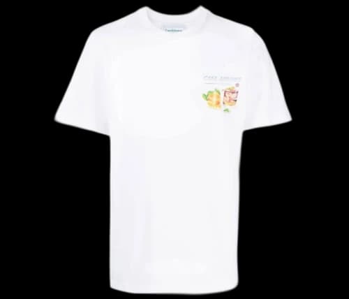 Casablanca Graphic Print Short Sleeved T-shirt White/Multicolour