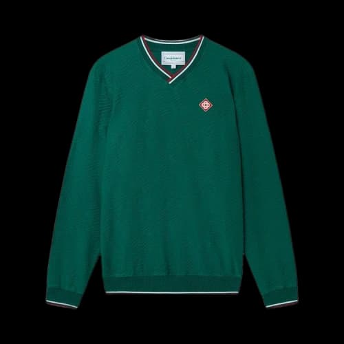 Casablanca 3D Wave V Neck Logo Sweatshirt 'Green'
