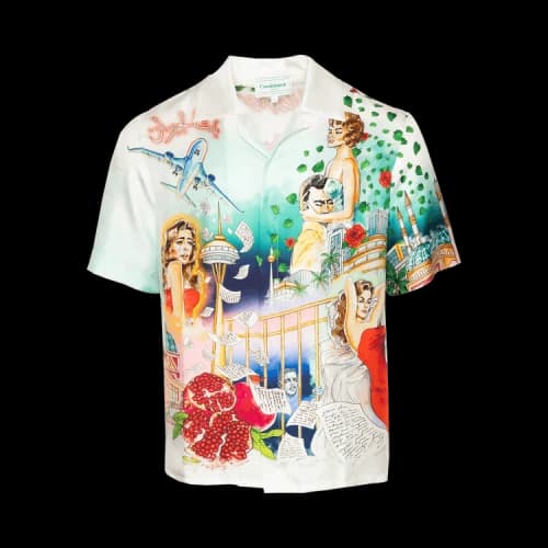 Casablanca Cuban Collar Short-Sleeve Shirt 'La Liaison'