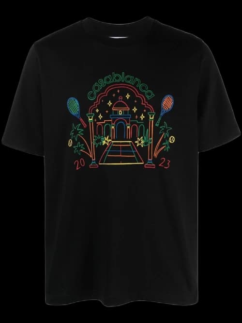 Casablanca Crayon Temple T-shirt Black