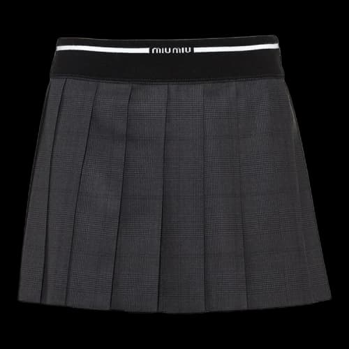 Miu Glen Plaid Mini Skirt 'Slate Grey'