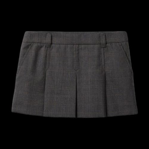 Miu Tartan Print Mini Skirt 'Slate Grey'