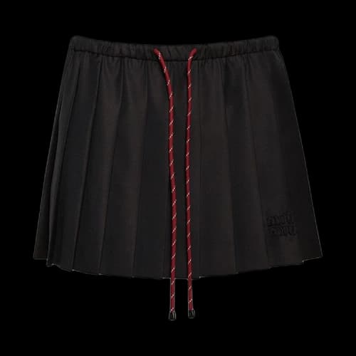Miu Pleated Batavia Skirt 'Ebony'