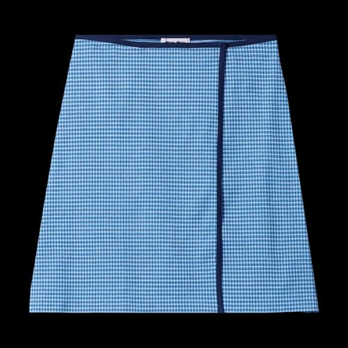 Miu Jacquard Jersey Skirt 'Bianco/Azzurro'