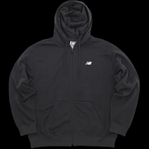 New Balance Logo Printed Zipped Drawstring Hoodie