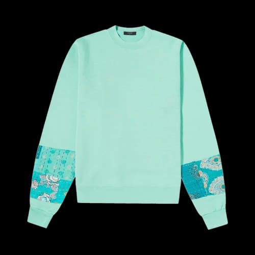Amiri Quilted Art Patch Crew 'Mint'