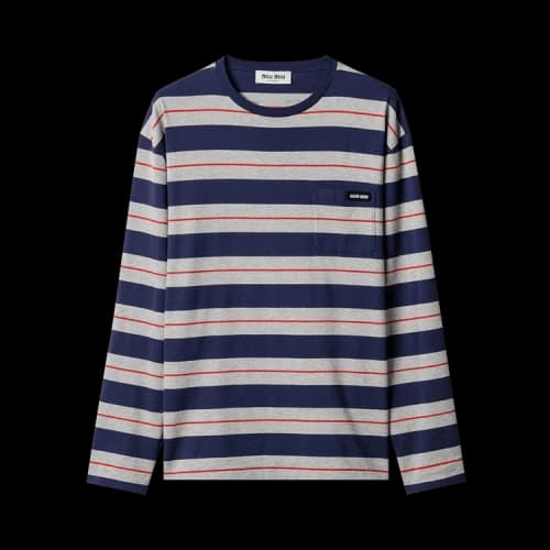 Miu Jersey Tee 'Grigio/Navy'