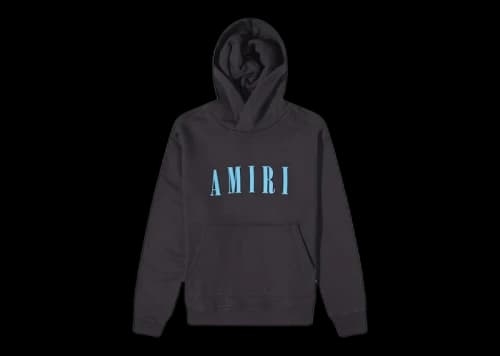 AMIRI Core Logo Hoodie Black/Carolina Blue