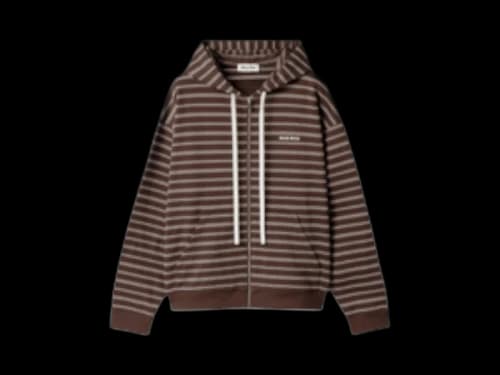 Miu Striped Hoodie Cacao/Bianco