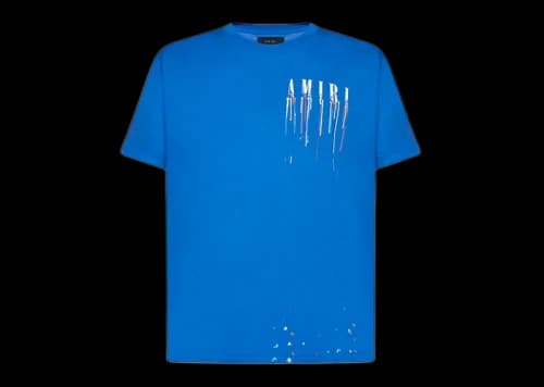 AMIRI Paint Drip Core Logo T-Shirt Blue/White/Multi