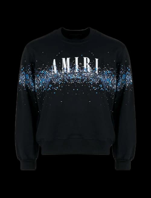 AMIRI Crystal Splash Logo Sweatshirt Black/Blue