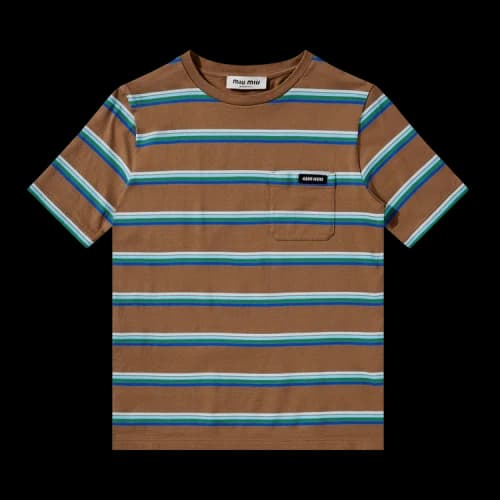 Miu Jersey T-Shirt 'Tabacco/Bluette/Green'
