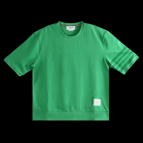 Thom Browne Garment Dyed Rib Cuff Tee 'Light Green'