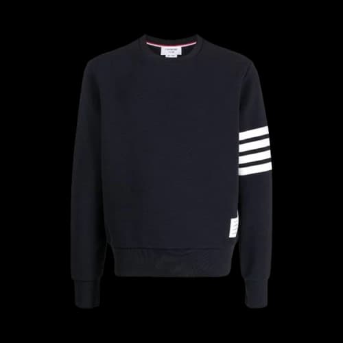 Thom Browne 4 Bar Stripe Crewneck In Ottoman 'Stripe Navy'